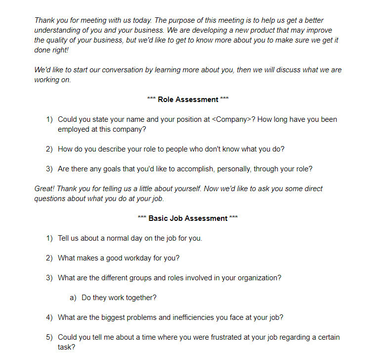 Questionnaire for the Greenhouse Project