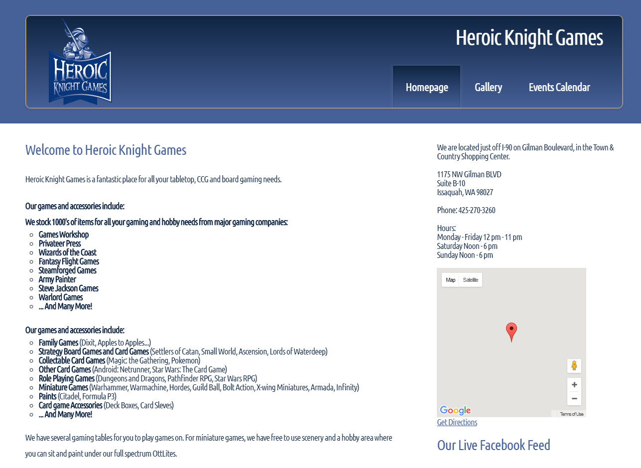 Heroic Knight Games Old Website